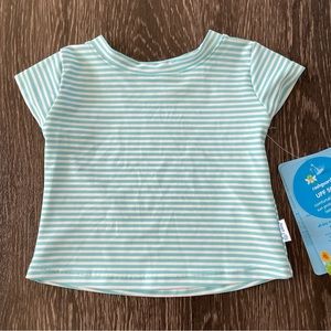 NWT i play Toddler Blue /White Stripe Short Sleeve Swim Rashguard Shirt